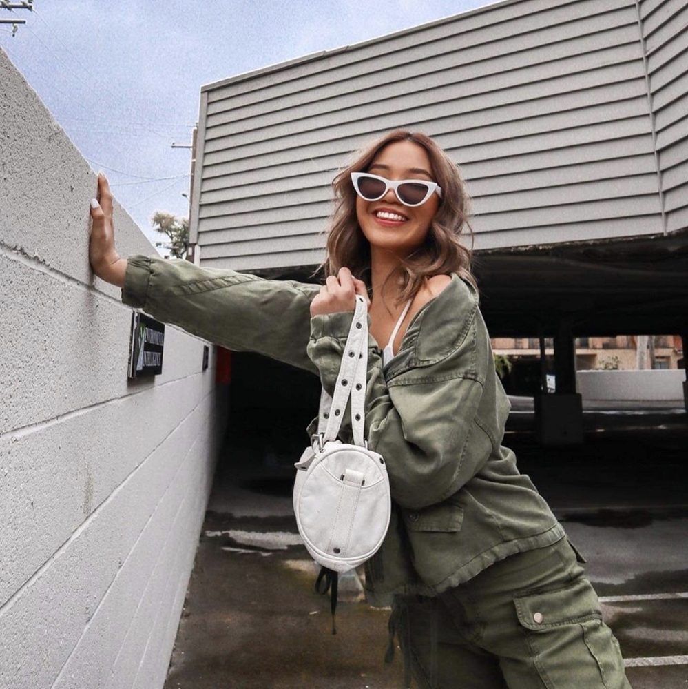 Young Fabulous Broke Clara Utility Bomber Jacket Zip Up Military Tencel Rare L